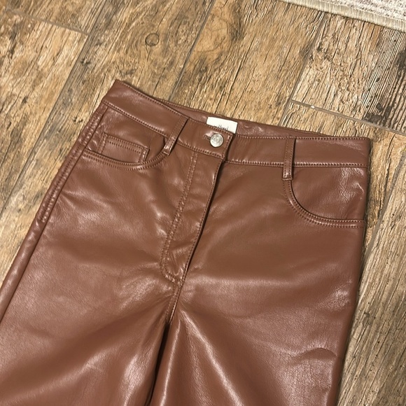 Wilfred by ARITZIA Melina Cropped Vegan Leather Pant Patina Brown 4 - Picture 3 of 6